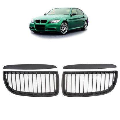 Matt Schwarz Einlinien Kühlergrill passend für BMW 3er E90 E91 2005-2008