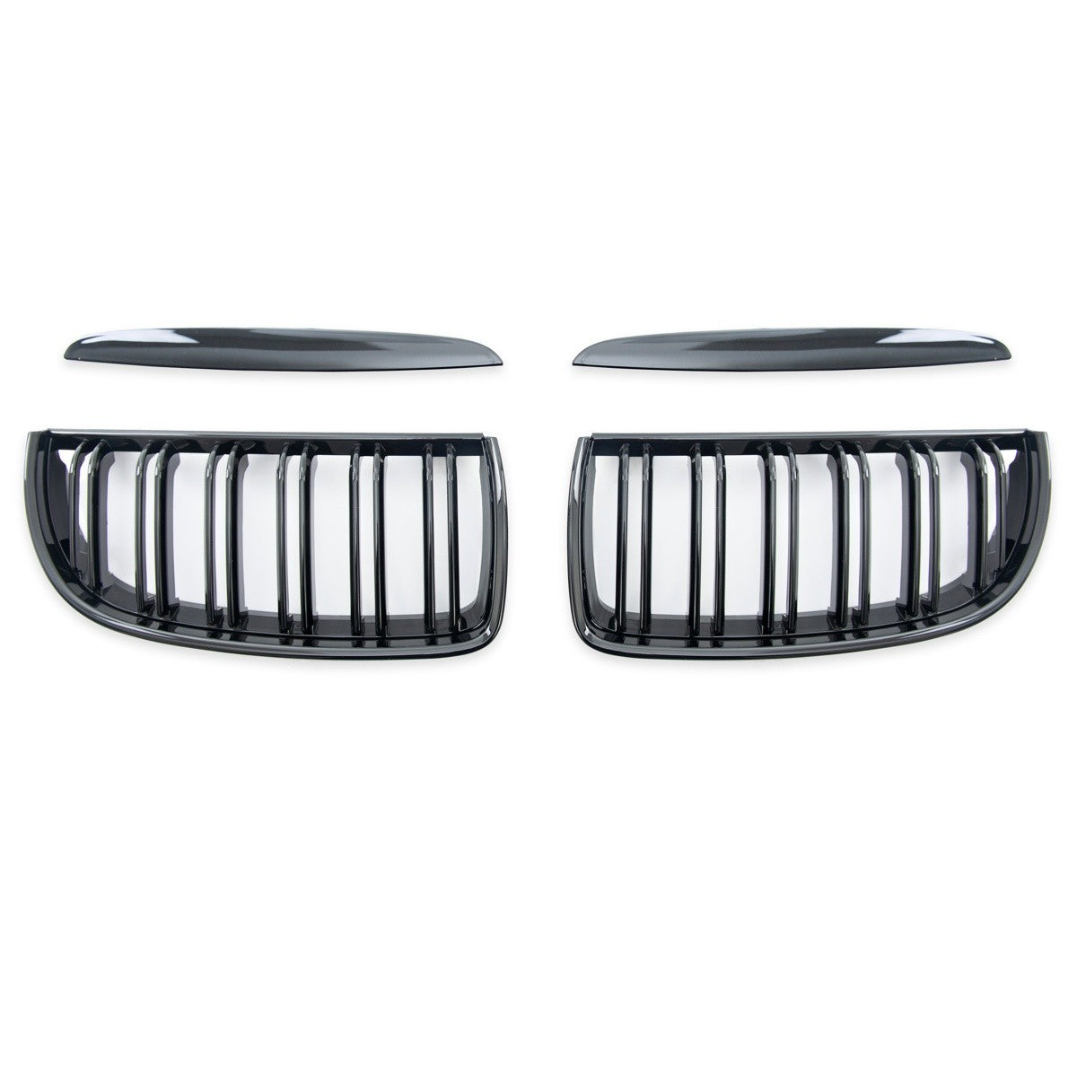 Frontgrill Hochglanz Schwarz Doppel-Linie passend für BMW 3er E90 E91 2005-2008