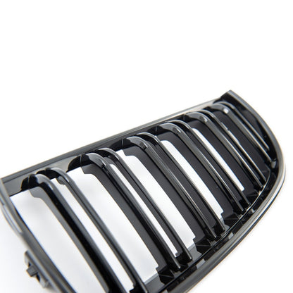 Frontgrill Hochglanz Schwarz Doppel-Linie passend für BMW 3er E90 E91 2005-2008