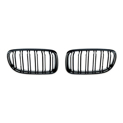 Frontgrill Hochglanz Schwarz Doppel-Linie passend für BMW 3er E90 E91 2008-2011