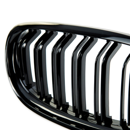 Frontgrill Hochglanz Schwarz Doppel-Linie passend für BMW 3er E90 E91 2008-2011
