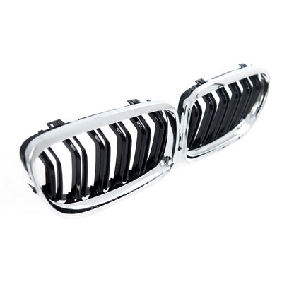 Doppel-Linie Chrom & Schwarzer Grill passend für BMW 3er E90 E91 2008-2011