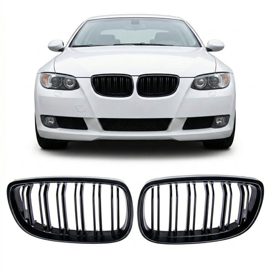 Doppel-Linie Matt Schwarz Grill passend für BMW 3er E92 E93 2005-2010