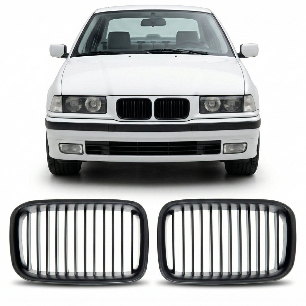 Sportgrill Einzelleiste Matt Schwarz passend für BMW 3er E36 1991-1996
