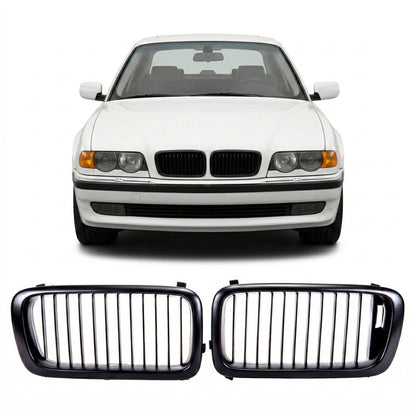 Matt Schwarzer Einlinien Kühlergrill passend für BMW 7er E38 1994-1999