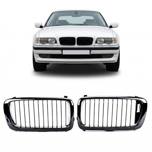 Hochglanz Schwarzer Einlinien Kühlergrill passend für BMW 7er E38 1994-1999