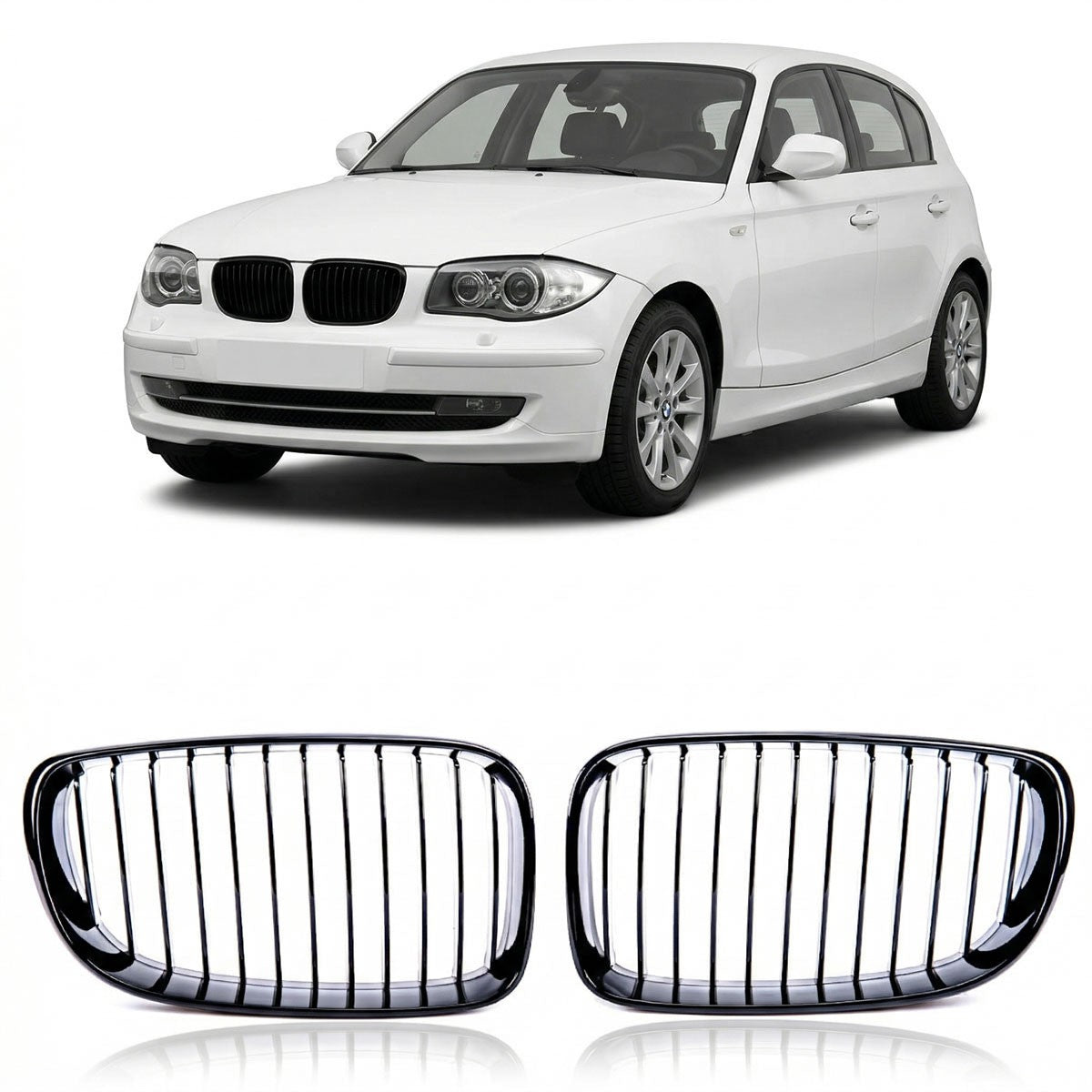 Sportgrill Matt Schwarz passend für BMW 1er E81 E87 E82 E88 2007-2011