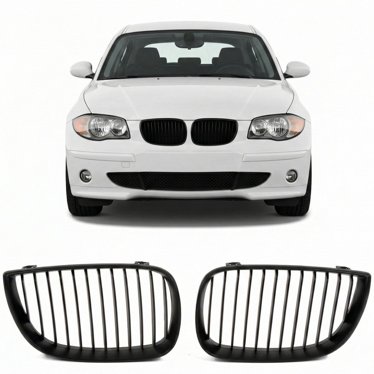 Sportgrill Einzellinie Matt Schwarz passend für BMW 1 E81 E87 2004-2012
