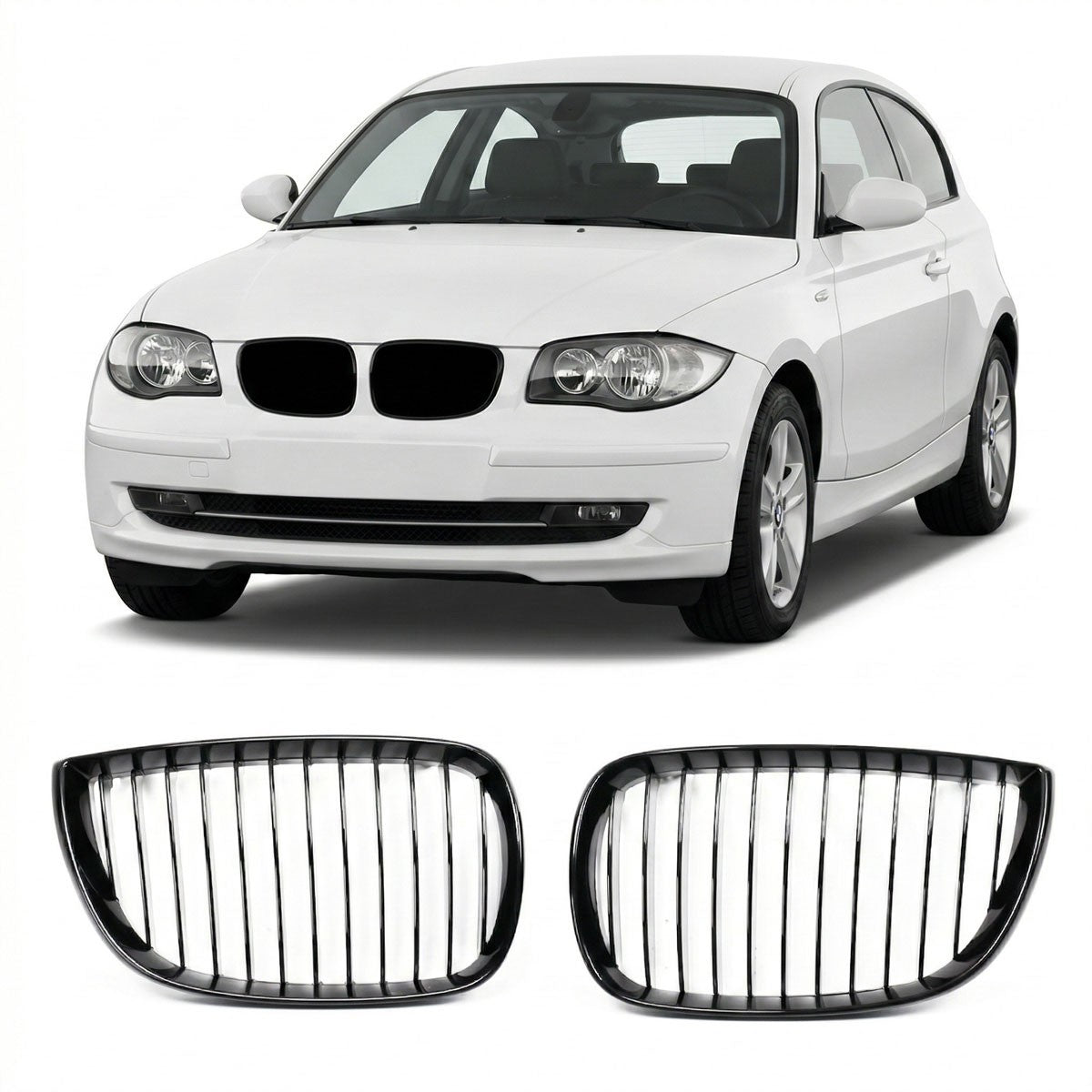 Sportgrill Hochglanz Schwarz passend für BMW 1er E81 E87 2004-2007