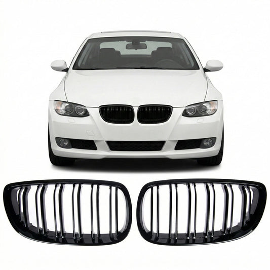 Vorderer Grill Hochglanz Schwarz Doppel-Linie passend für BMW 3 E92 E93 2005-2010