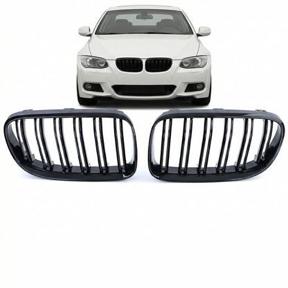 Vorderer Grill Hochglanz Schwarz Doppel-Linie passend für BMW 3er E92 E93 2010-2013