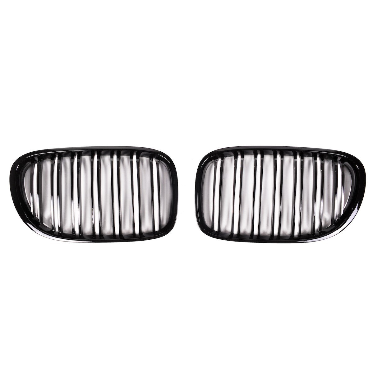 Doppel-Linie Hochglanz Schwarzer Vordergrill passend für BMW 7er F01 F02 2008-2012