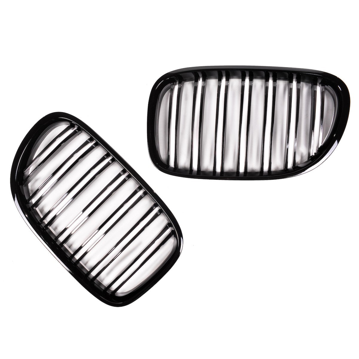 Doppel-Linie Hochglanz Schwarzer Vordergrill passend für BMW 7er F01 F02 2008-2012