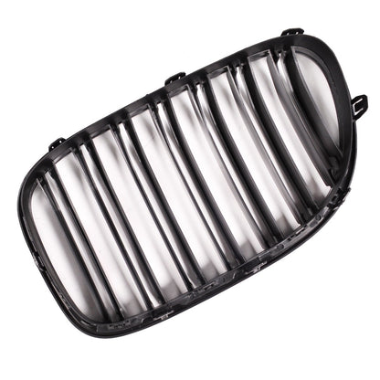 Doppel-Linie Hochglanz Schwarzer Vordergrill passend für BMW 7er F01 F02 2008-2012