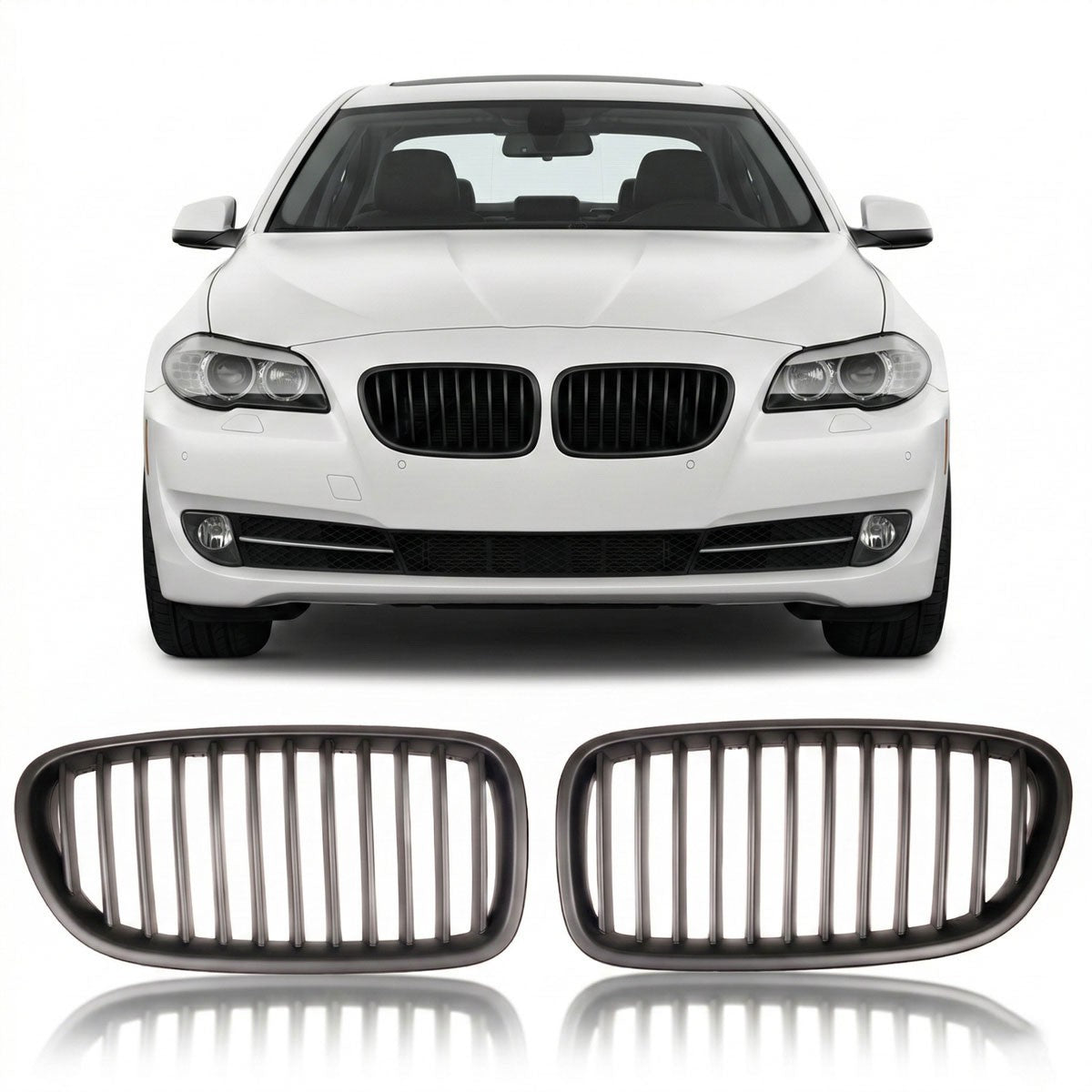 Kühlergrill Single Line Matt Schwarz passend für BMW 5er F10 F11 2010-2018