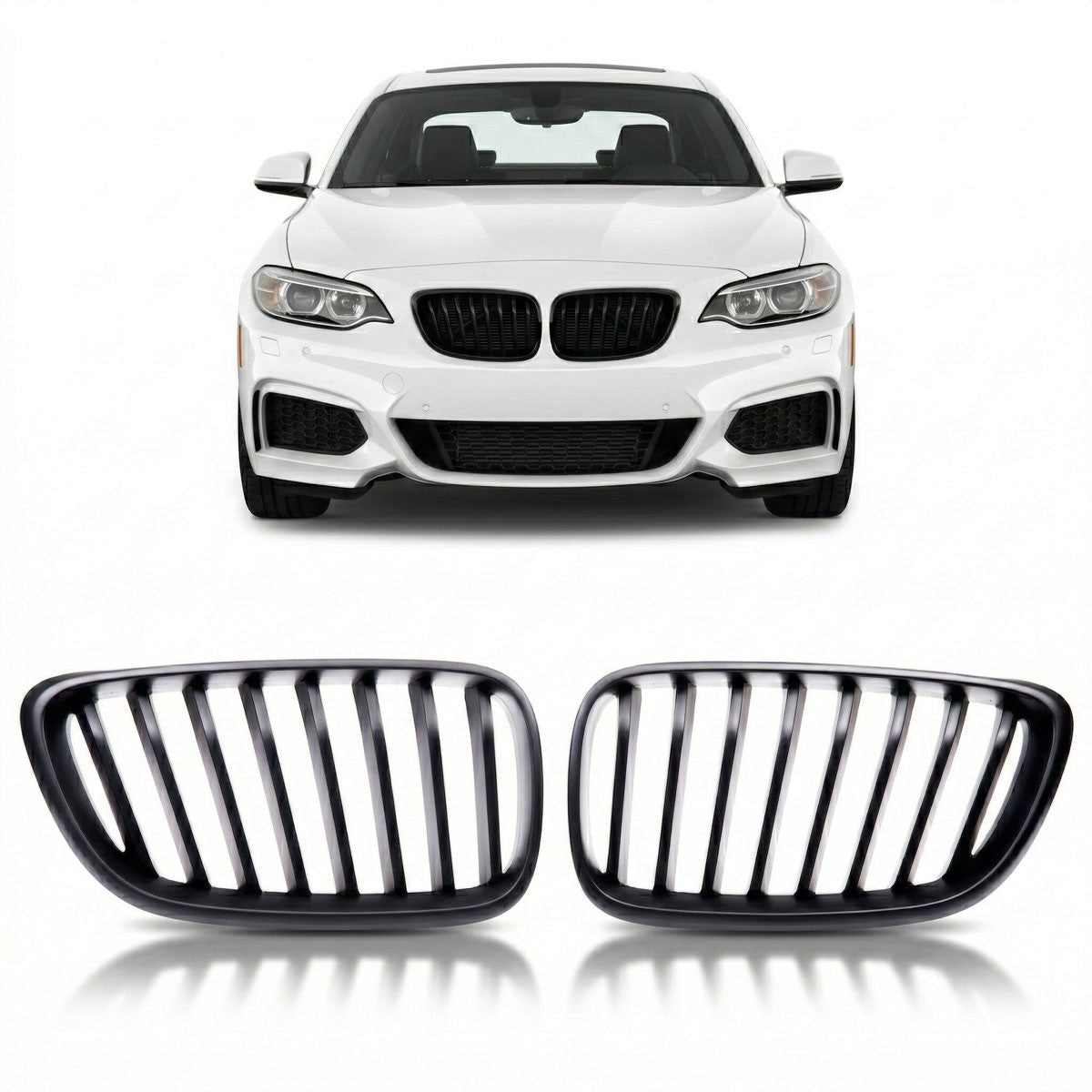 Matt Schwarz Einlinien-Grill passend für BMW 2er F22 F23 2013-2021