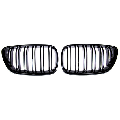 Kühlergrill Hochglanz Schwarz Dual Line passend für BMW 2er F22 F23 F87 14-21