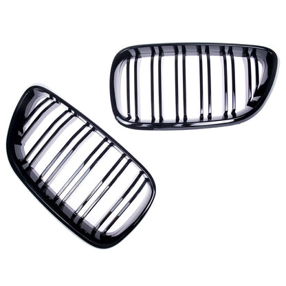 Kühlergrill Hochglanz Schwarz Dual Line passend für BMW 2er F22 F23 F87 14-21