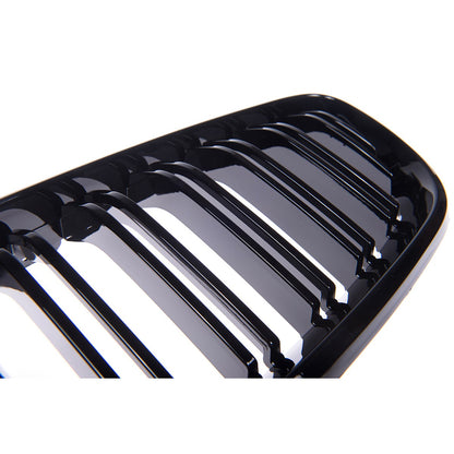 Kühlergrill Hochglanz Schwarz Dual Line passend für BMW 2er F22 F23 F87 14-21