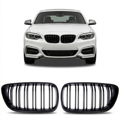 Grill Dual Line Matt Schwarz passend für BMW 2er F22 F23 2013-2021