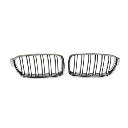 Doppelstreifen Chrom & Schwarz Grill passend für BMW 3er F30 F31 2011-2019