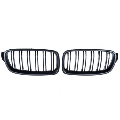 Doppelstreifen Matt Schwarz Kühlergrill passend für BMW 3er F30 F31 2011-2019