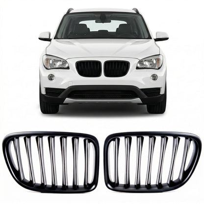 Matt Schwarzer Einzelstreifen Sportgrill passend für BMW X1 E84 2009-2015