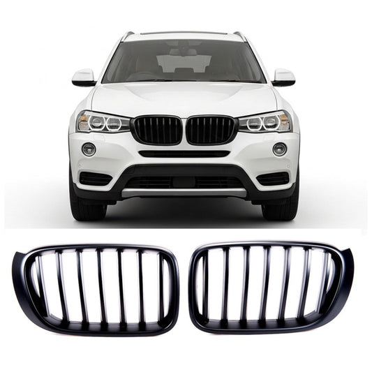 Matt Schwarz Einzel-Linie Sportgrill passend für BMW X3 F25 X4 F26 2014-2018