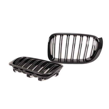 Sportgrill Hochglanz Schwarz Doppel-Linie passend für BMW X3 F25 X4 F26 2014-2018