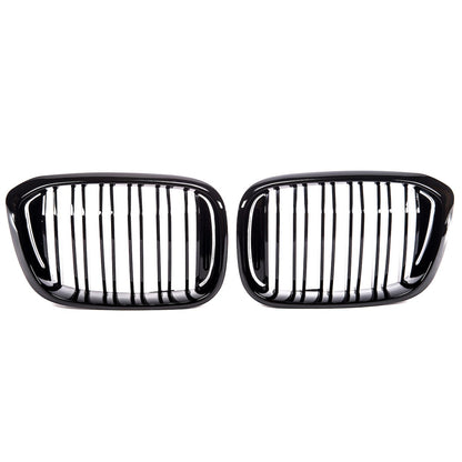 Kühlergrill Hochglanz Schwarz Doppellinie passend für BMW X3 G01 X4 G02 2017-2021