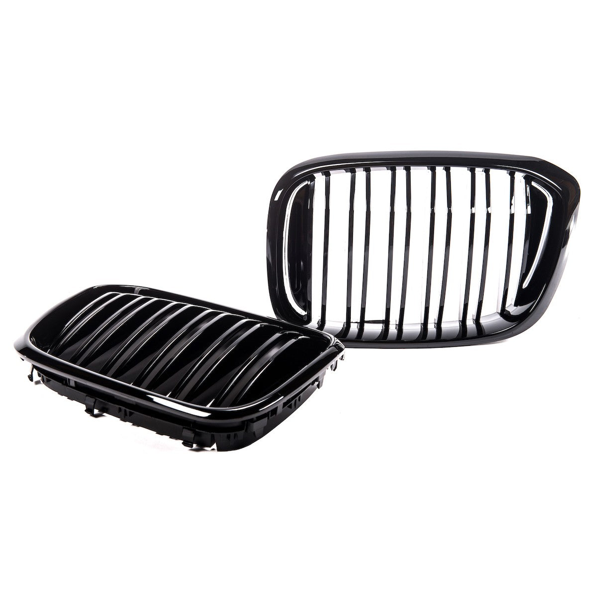 Kühlergrill Hochglanz Schwarz Doppellinie passend für BMW X3 G01 X4 G02 2017-2021