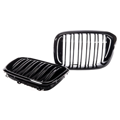 Kühlergrill Hochglanz Schwarz Doppellinie passend für BMW X3 G01 X4 G02 2017-2021