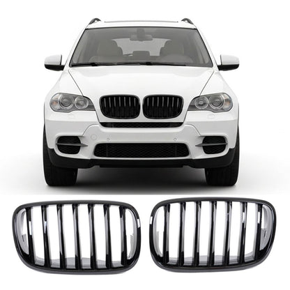 Kühlergrill Hochglanz Schwarz passend für BMW X5 E70 X6 E71 2007-2013