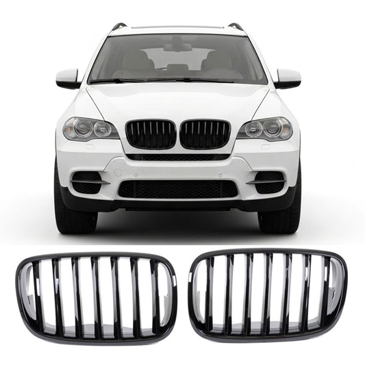 Kühlergrill Hochglanz Schwarz passend für BMW X5 E70 X6 E71 2007-2013