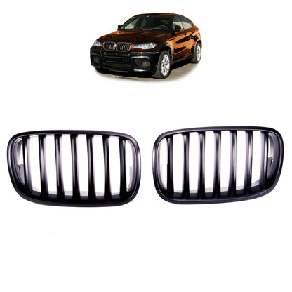 Matt Schwarz Einzellinie Kühlergrill passend für BMW X5 E70 X6 E71 2007-2013