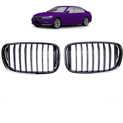 Hochglanz Schwarz Single Line Frontgrill passend für BMW 7er G11 G12 2015-2019