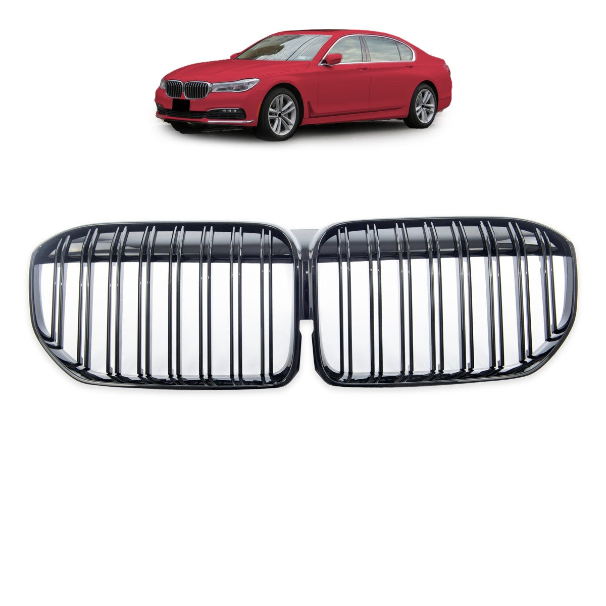 Dual Line Hochglanz Schwarz Grill passend für BMW 7er G11 G12 2019-22