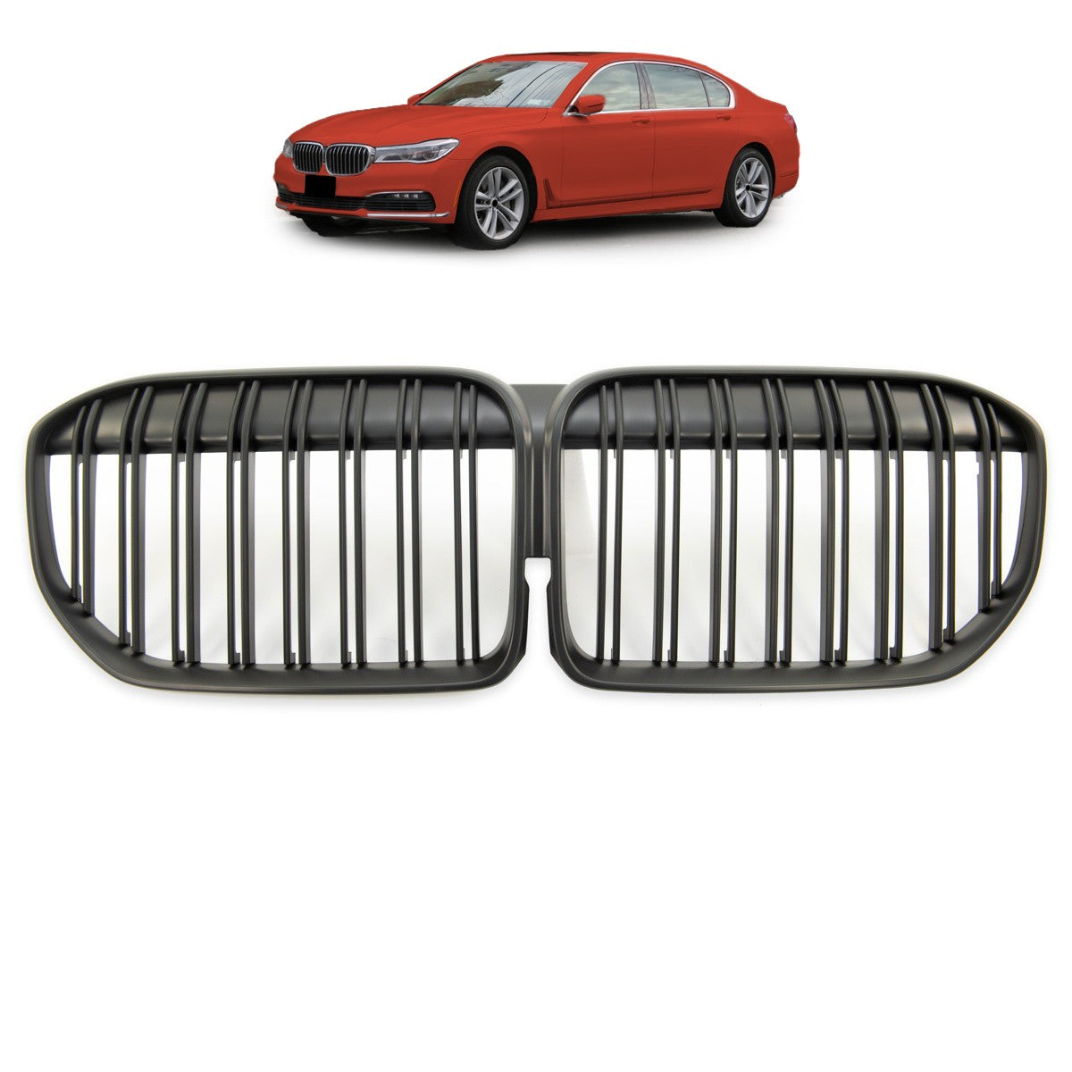 Sport Grill Dual Line Matt Schwarz passend für BMW 7er 2019-2022