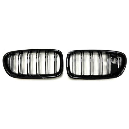 Hochglanz Schwarzer Dual Line Grill passend für BMW 5er F10 F11 2010-2018