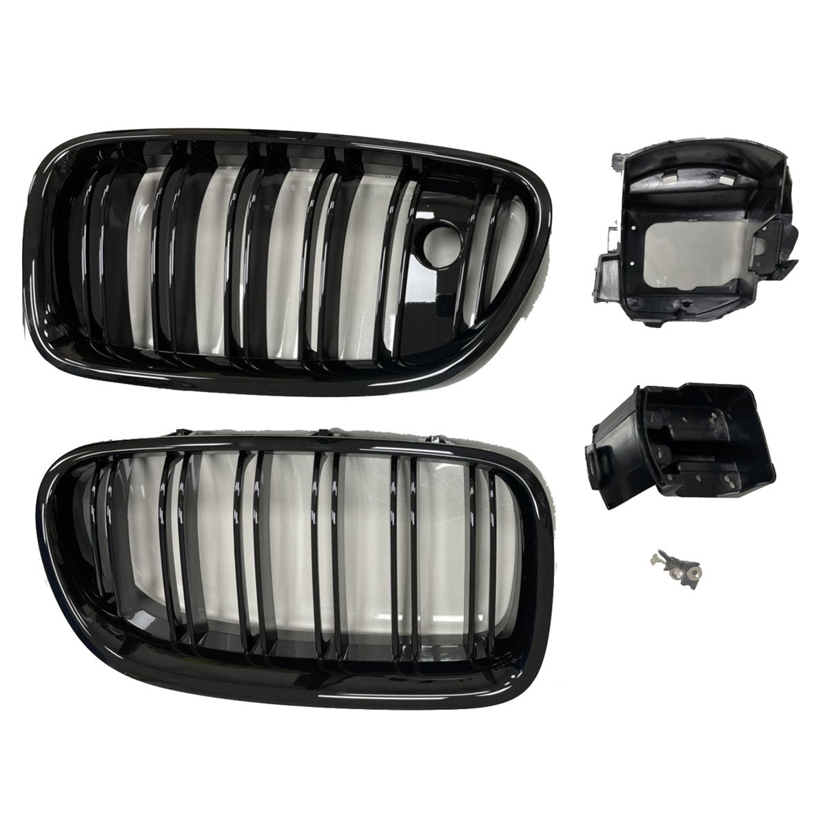 Hochglanz Schwarzer Dual Line Grill passend für BMW 5er F10 F11 2010-2018