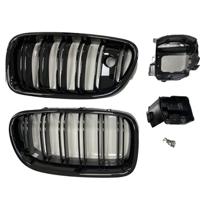 Hochglanz Schwarzer Dual Line Grill passend für BMW 5er F10 F11 2010-2018