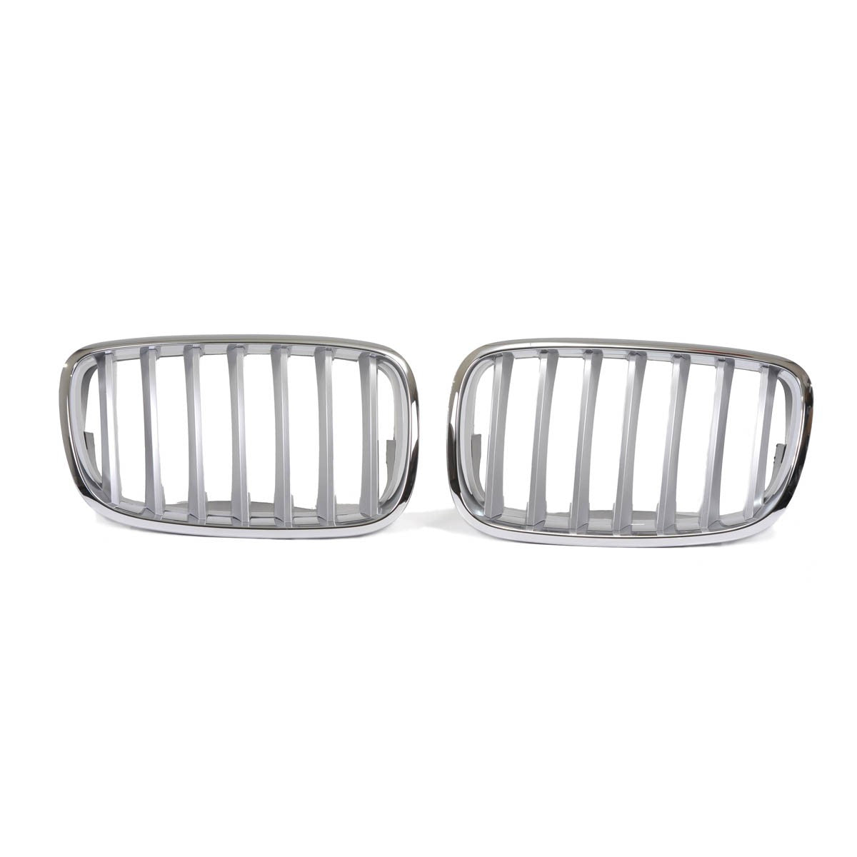 Grill Einzellinie Matt Silber passend für BMW X5 E70 X6 E71 E72 2008-2014