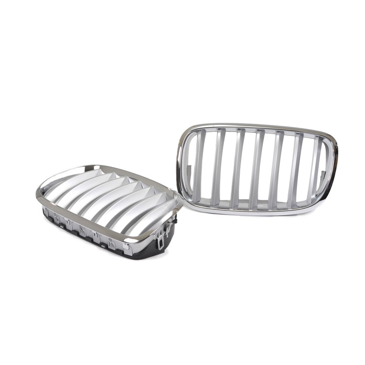 Grill Einzellinie Matt Silber passend für BMW X5 E70 X6 E71 E72 2008-2014
