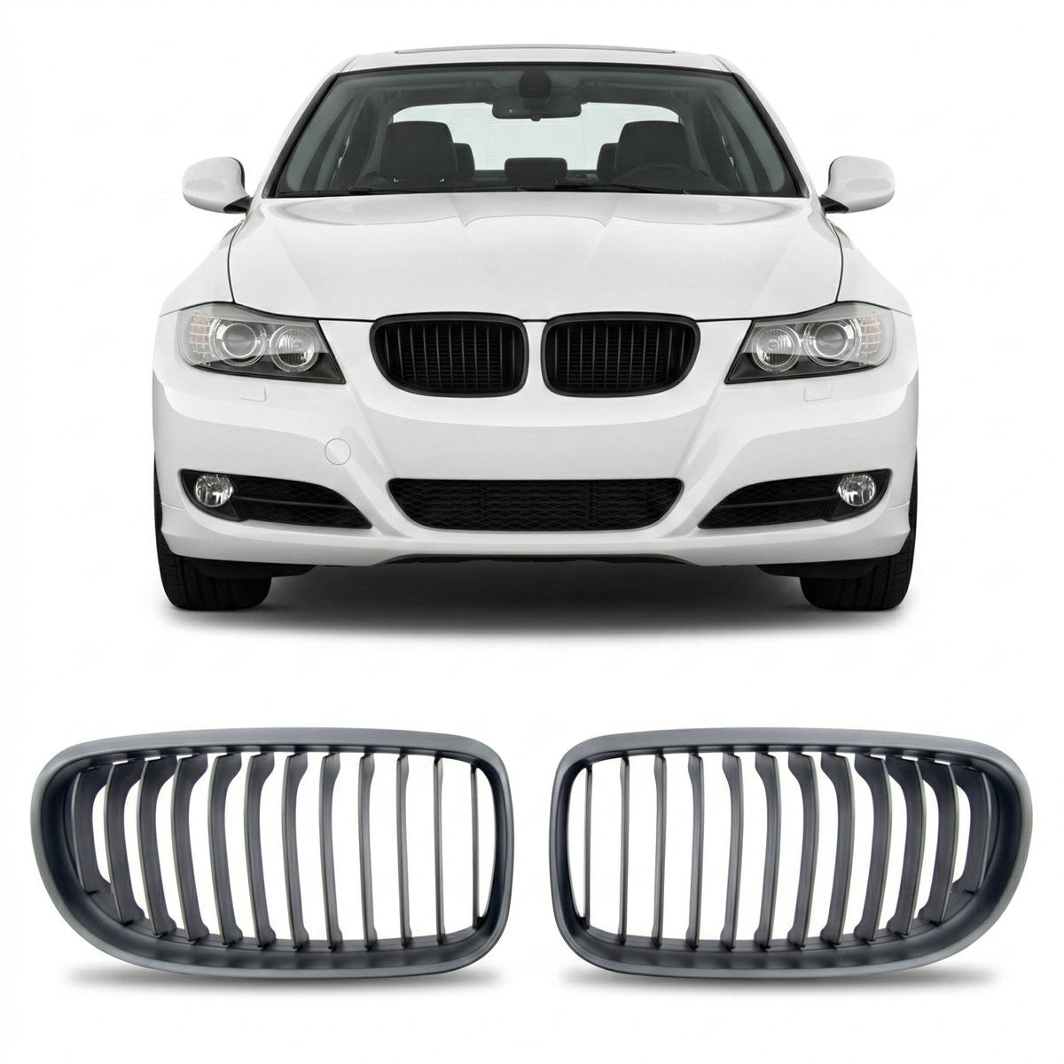 Grill Einzellinie Matt Schwarz passend für BMW 3er E90 E91 2008-2011
