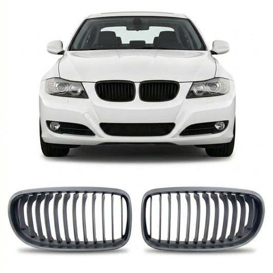 Grill Einzellinie Matt Schwarz passend für BMW 3er E90 E91 2008-2011