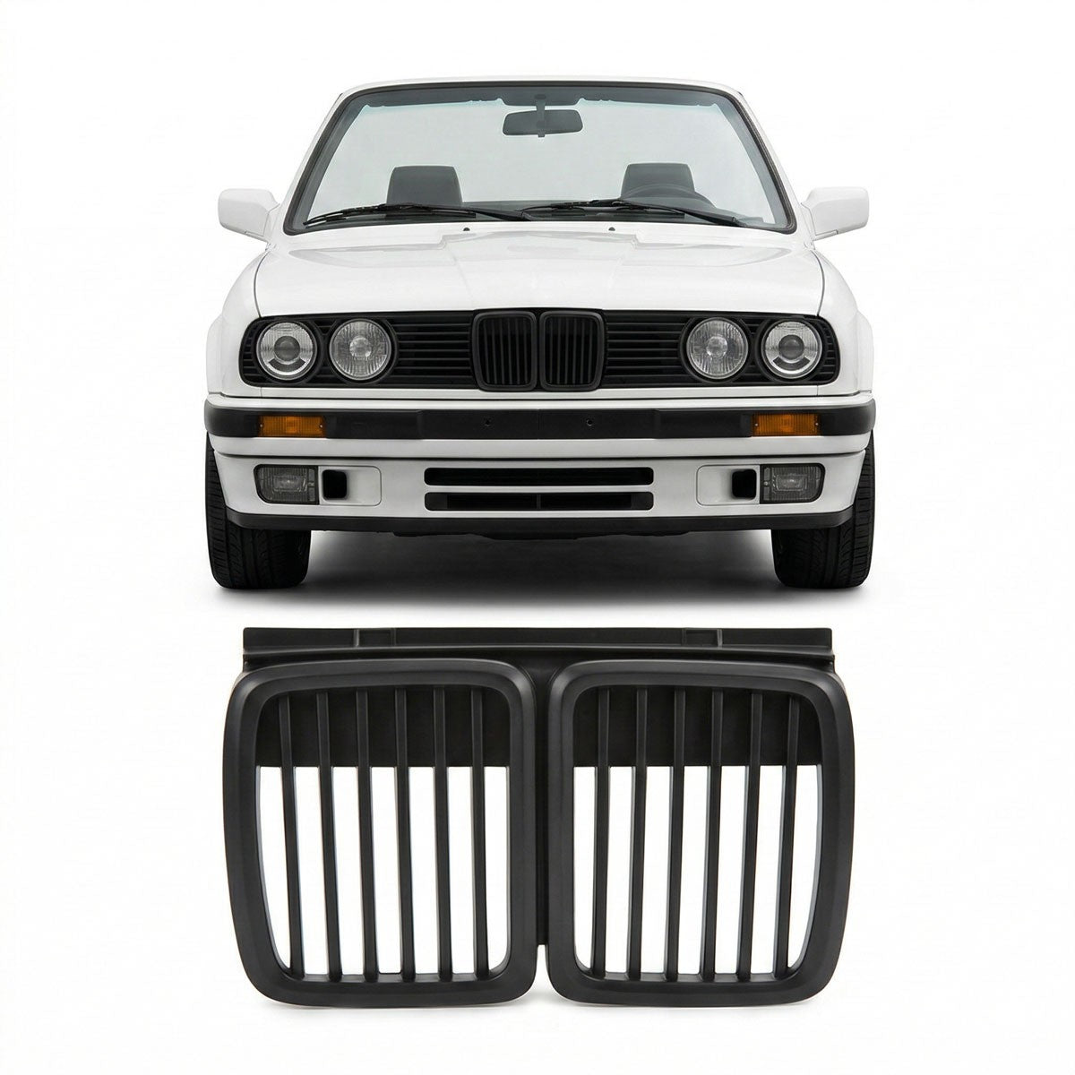 Matt Schwarz Kühlergrill passend für BMW 3er E30 1987-1994
