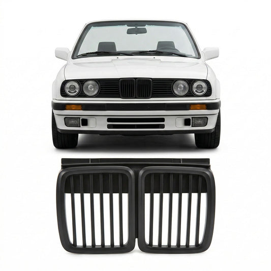 Matt Schwarz Kühlergrill passend für BMW 3er E30 1987-1994