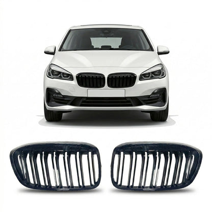 Doppellinien Grill Hochglanz Schwarz passend für BMW 2er F45 F46 2018-2021