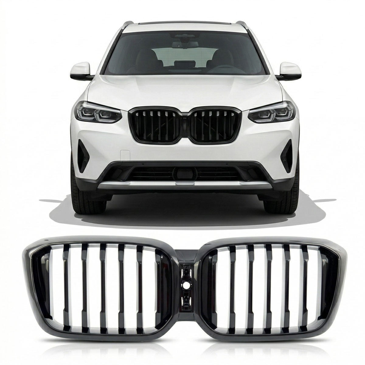 Frontgrill Hochglanz Schwarz passend für BMW X3 G01 X4 G02 2021-heute