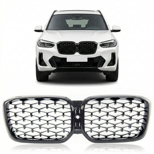 Frontgrill Hochglanz Schwarz passend für BMW X3 G01 X4 G02 2021->>